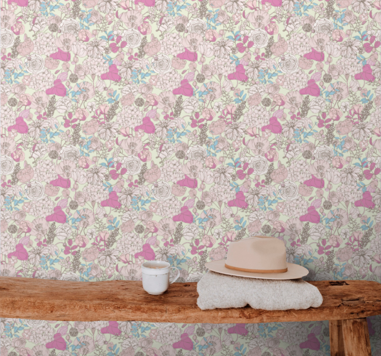 Floral wallpaper vintage classic garden design - TenStickers