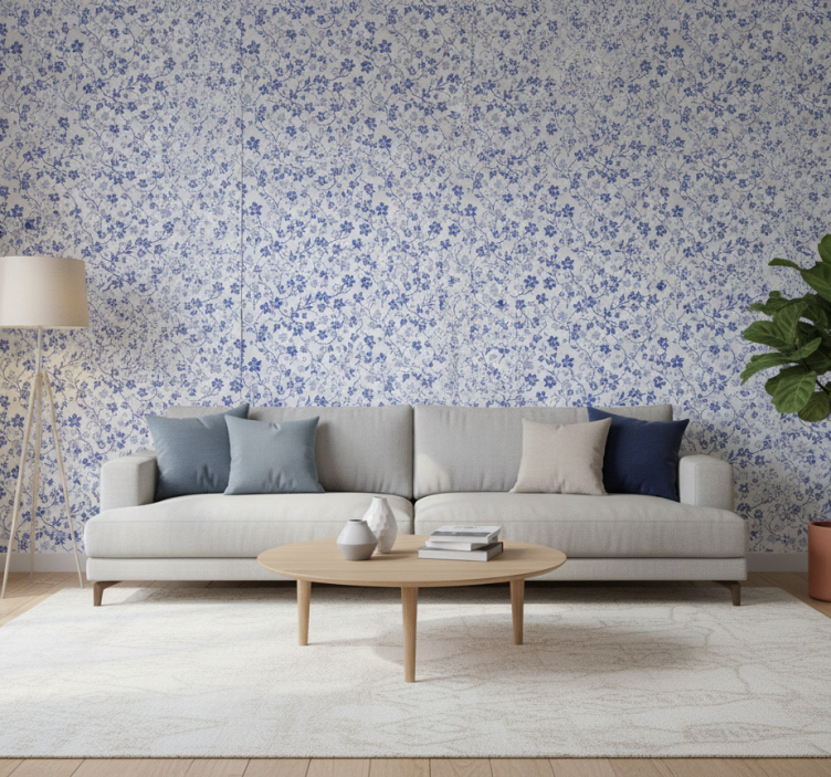 Flowers wallpaper blue cherry blossom wallpaper - TenStickers