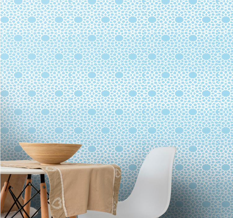 Flowery circle pattern floral wallpaper - TenStickers