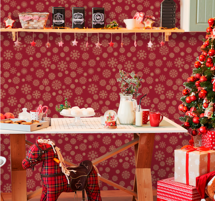 Frosty Floral Design holiday christmas wallpaper Frosty Floral Design holiday christmas wallpaper - TenStickers