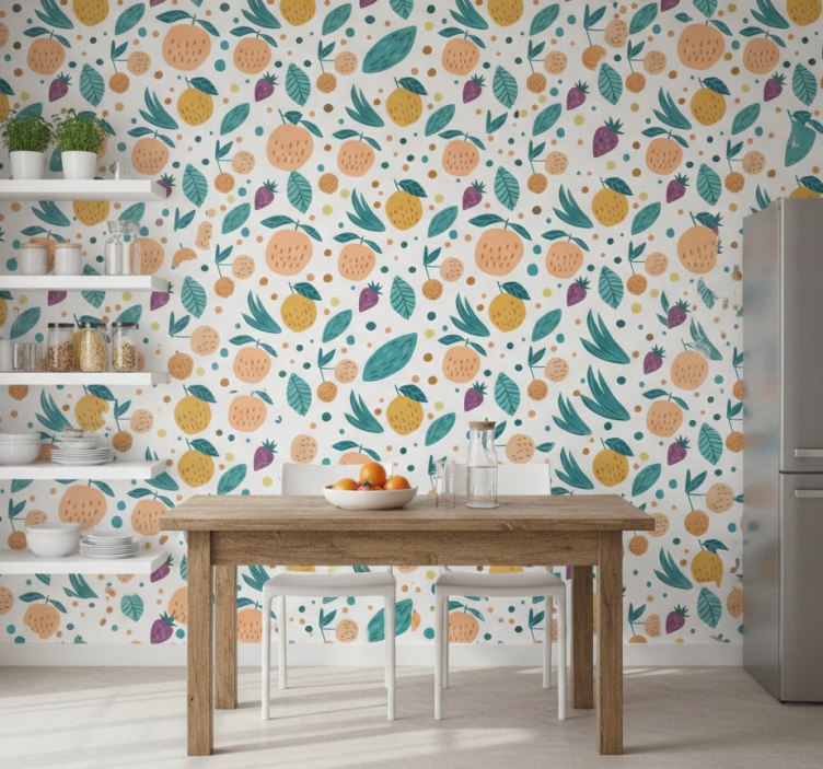 Fruit flavours kitchen wallpaper - TenStickers