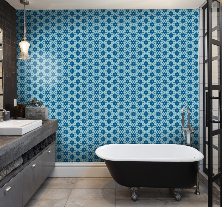Geometric Bath Ambiance bathroom wallpaper - TenStickers