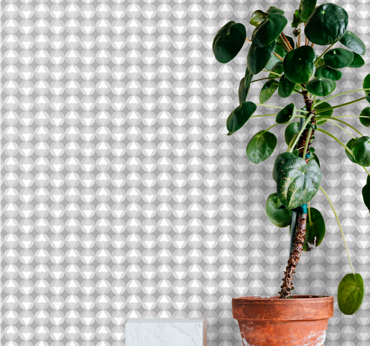 Gray Circular Pattern geometric wallpaper - TenStickers
