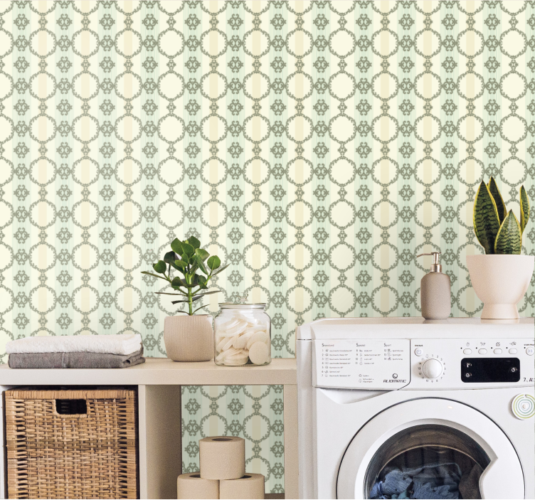 Elegnant circular Patterns tile effect wallpaper - TenStickers
