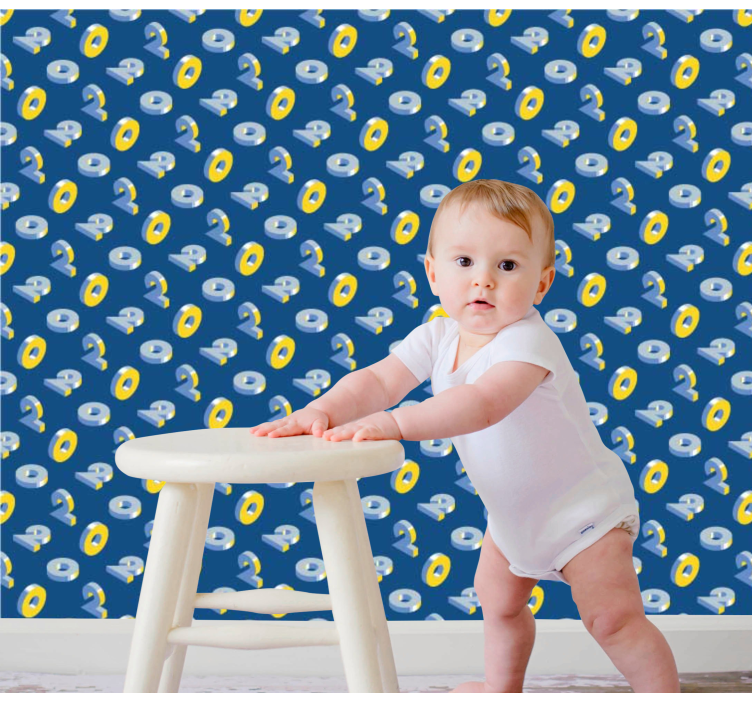 Geometric Eye Pattern children's wallpaper - TenStickers