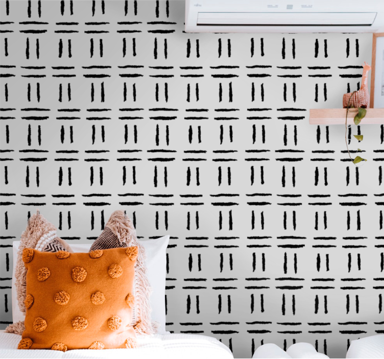 Geometric line configuration nordic wallpaper - TenStickers