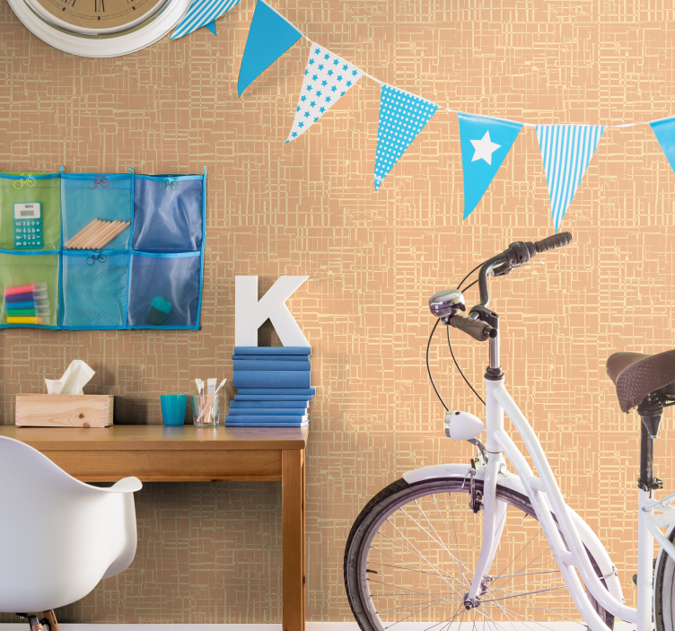 Geometric Patterned Surface textured wallpaper - TenStickers