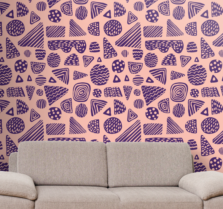 Geometric Shapes Ensemble custom wallpaper - TenStickers