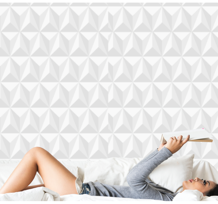 Geometric Wall wallpaper white - TenStickers