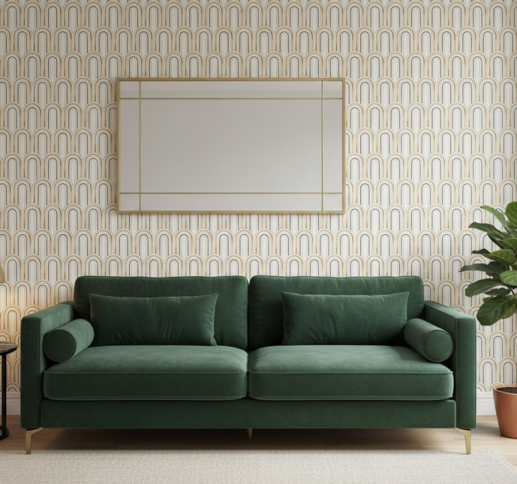 Geometric wallpaper art deco geometric shapes - TenStickers
