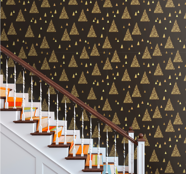 Golden Triangle Motif geometric wallpaper - TenStickers