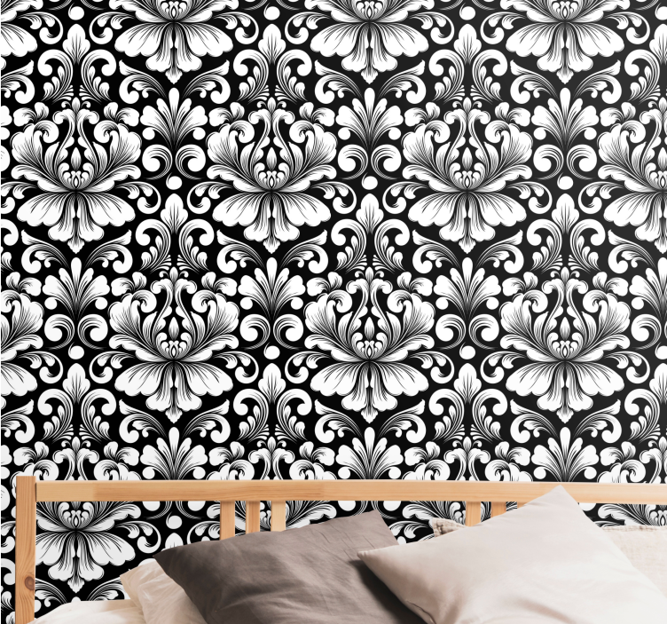Graceful botanical composition baroque wallpaper - TenStickers