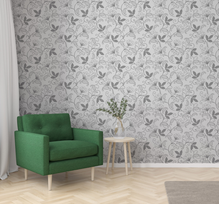 Graceful Botanical Illustration floral wallpaper - TenStickers