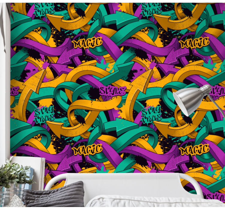 Graffiti Ribbons art wallpaper - TenStickers