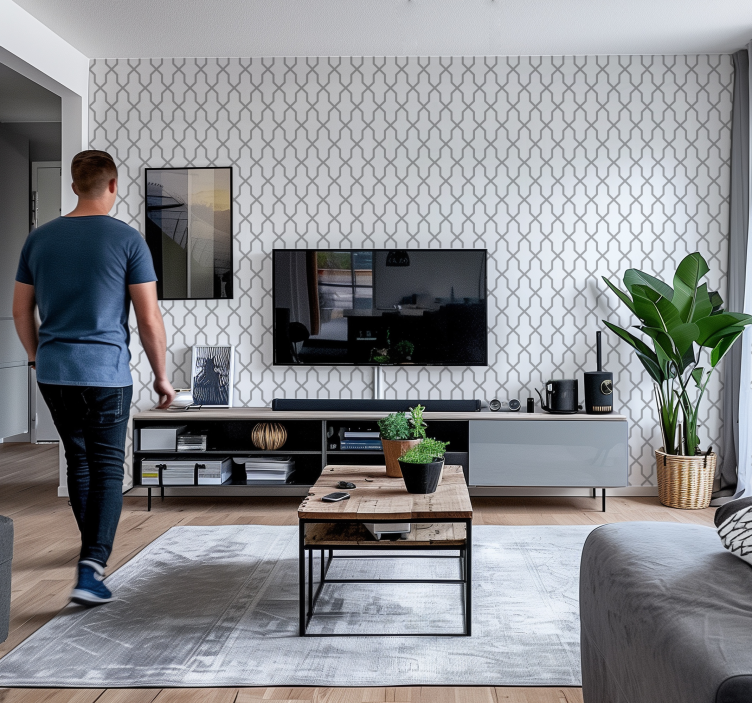 Grey harmony geometric wallpaper - TenStickers