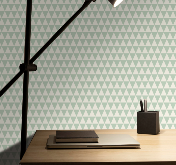 Grey triangular shapes wallpaper office - TenStickers
