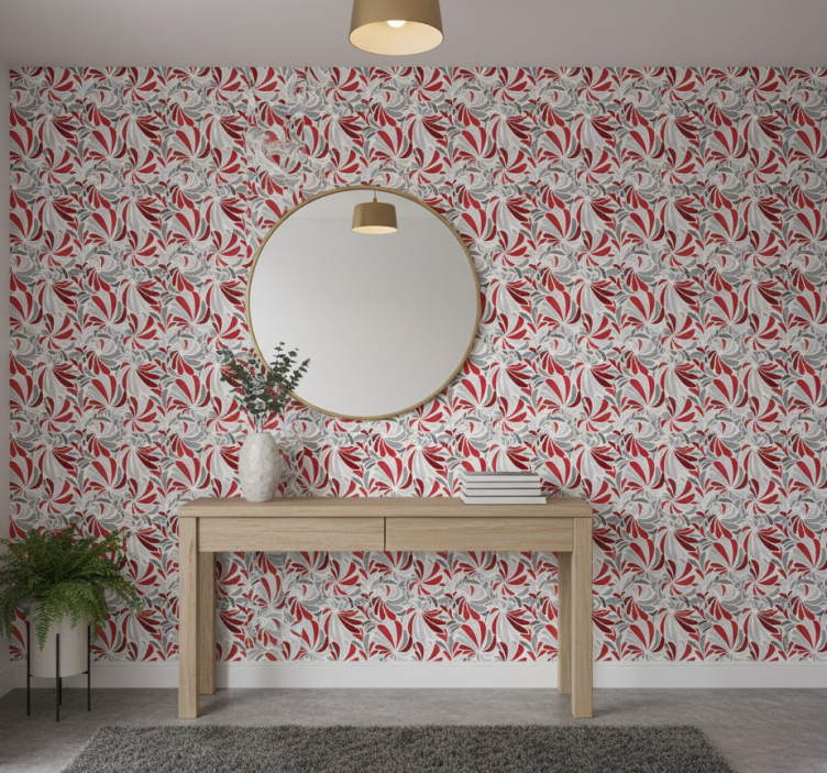 Hallway wallpaper floral swirl design - TenStickers