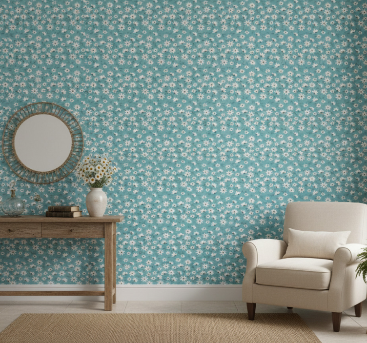 Hallway wallpaper granny chic floral design - TenStickers