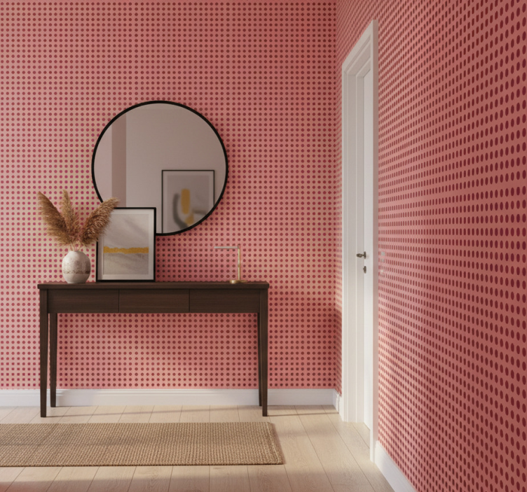 Hallway wallpaper simple geometric dots pattern - TenStickers