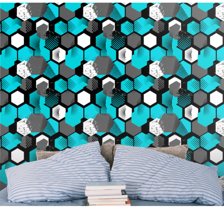 Geometric Honeycombs geometric wallpaper - TenStickers