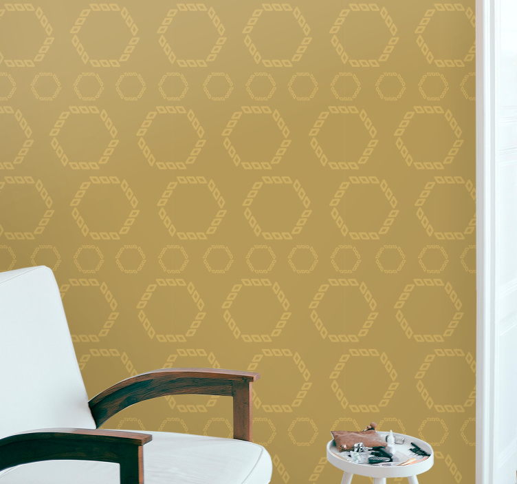 Hexagonal Outline Pattern geometric wallpaper - TenStickers