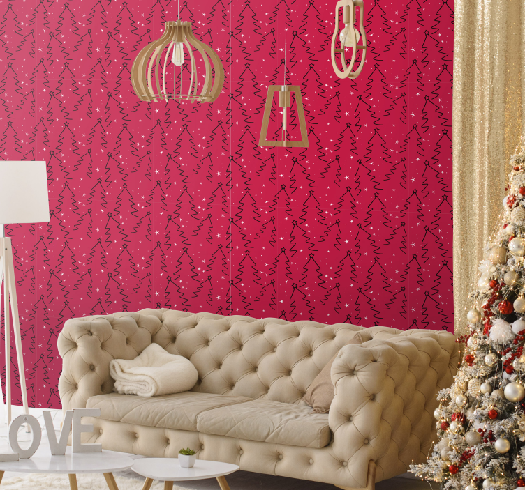 Holiday christmas wallpaper decorative holiday trees - TenStickers