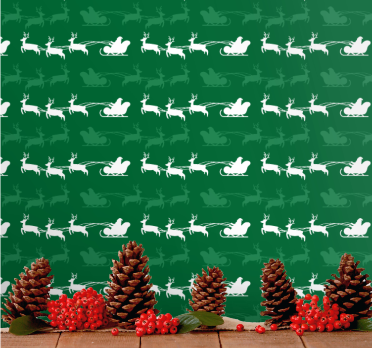 Holiday Sleigh Motif holiday christmas wallpaper - TenStickers