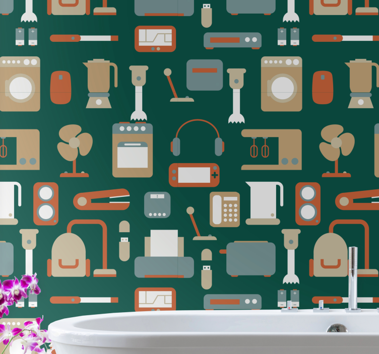 Home Appliances Collection custom wallpaper - TenStickers