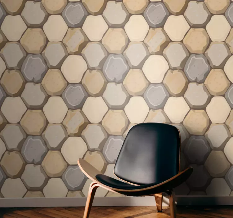 Honeycomb Hexagons textured wallpaper - TenStickers