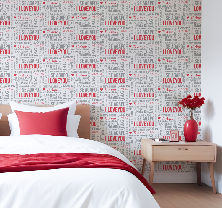 "I love you" different languaes lettering wallpaper - TenStickers