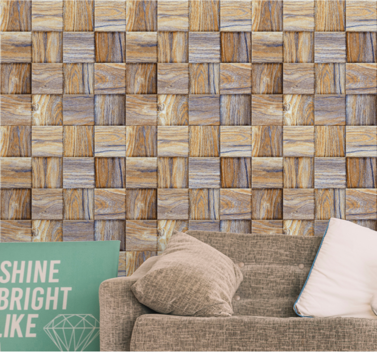 Braided Timber wood effect wallpaper - TenStickers