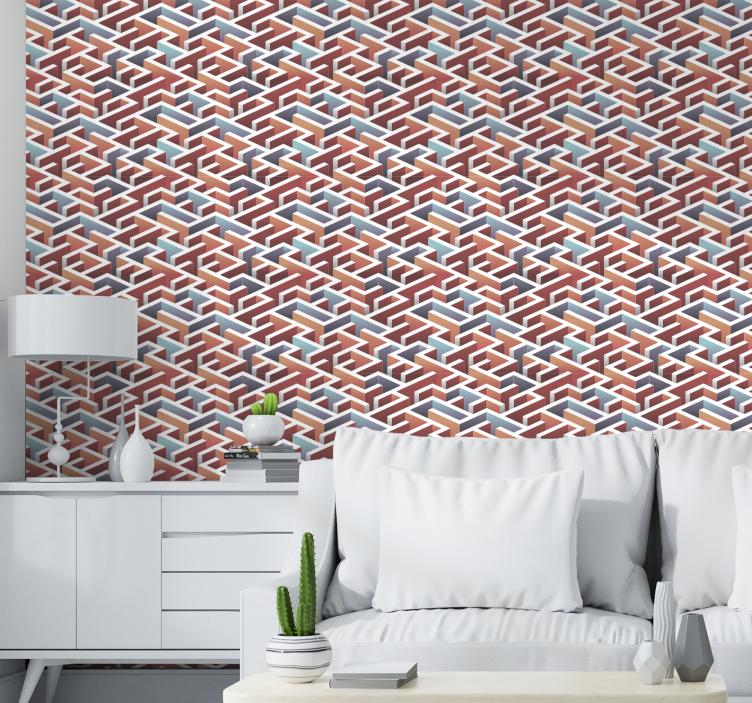 Interlocking Pattern geometric wallpaper - TenStickers