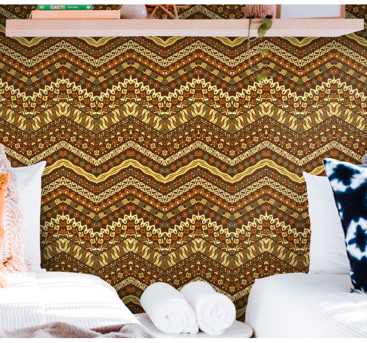 Intricate Tribal Pattern ornamental wallpaper - TenStickers