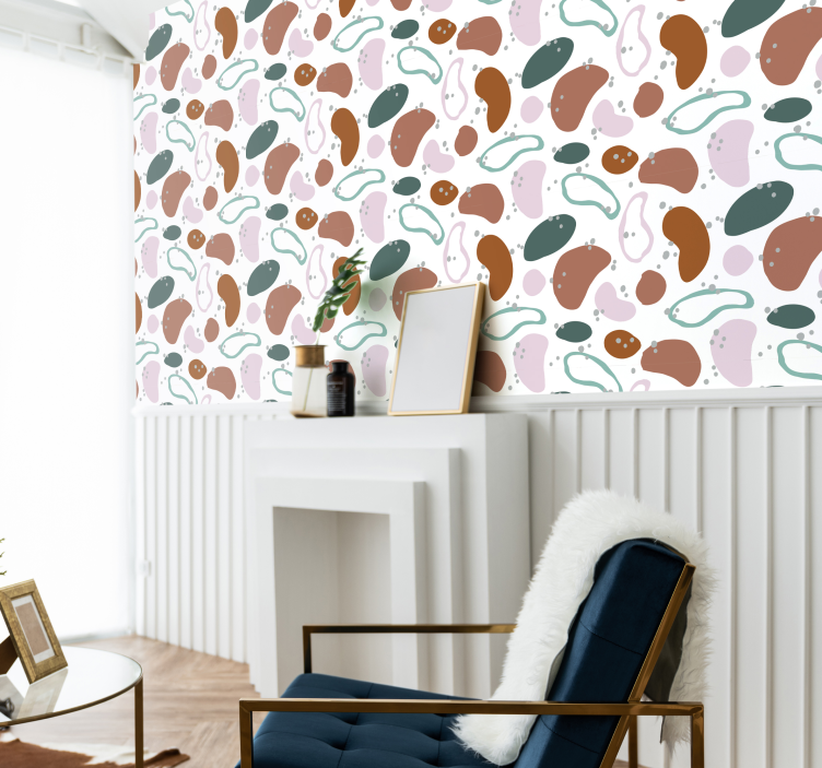 Irregular Abstract Shape Pattern Wallpaper - TenStickers
