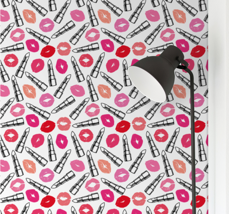 Kiss and Lipstick custom wallpaper - TenStickers