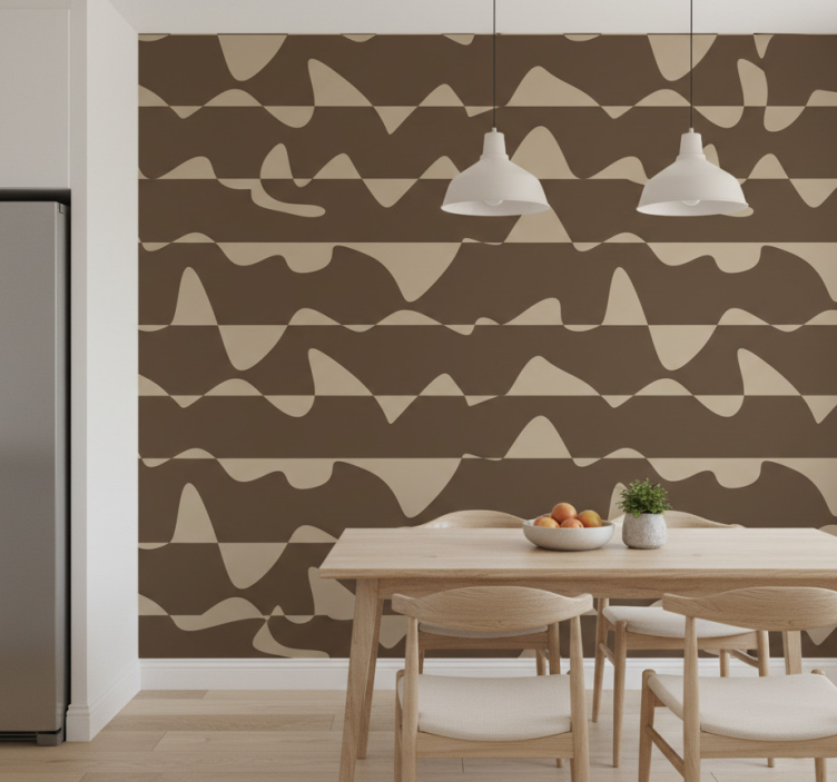 Kitchen wallpaper abstract brown design - TenStickers