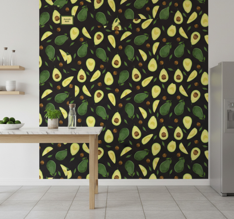 Kitchen wallpaper avocado design - TenStickers