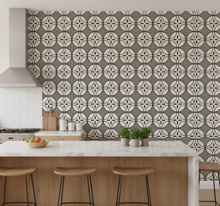 Kitchen wallpaper circular harmony - TenStickers
