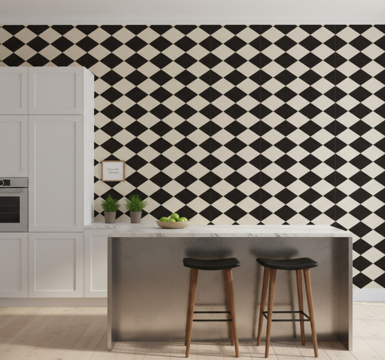 Kitchen wallpaper diamonds edward - TenStickers