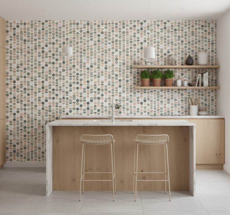 Kitchen wallpaper elegant circles - TenStickers