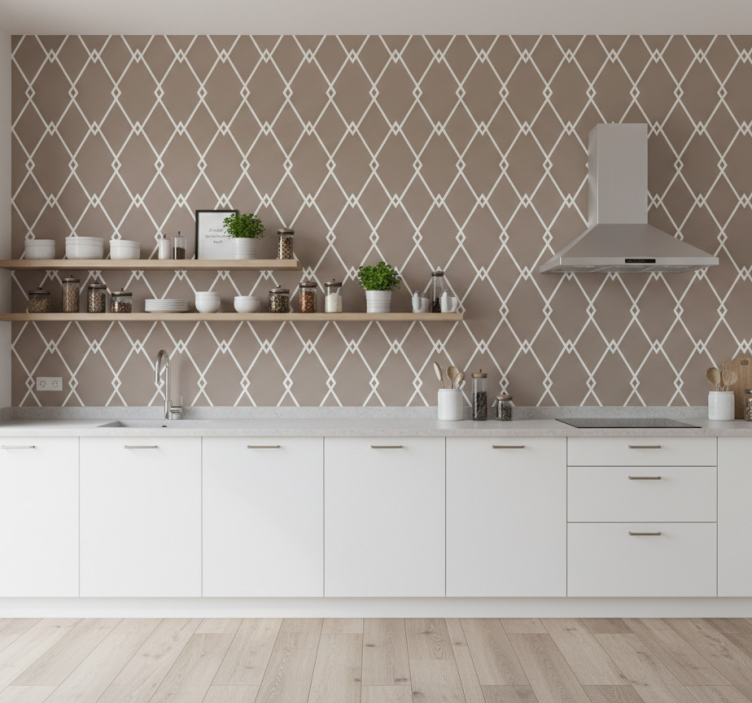 Kitchen wallpaper in geometric design - TenStickers