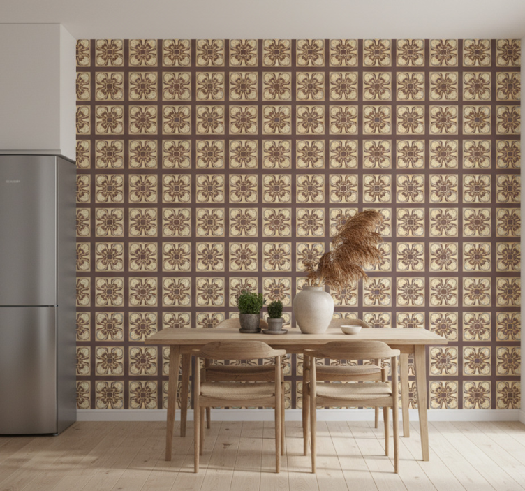 Kitchen wallpaper with ceramic tile design - TenStickers