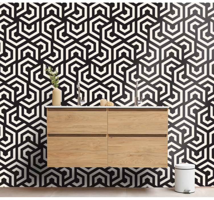 Labyrinthine Design wallpaper geometric - TenStickers