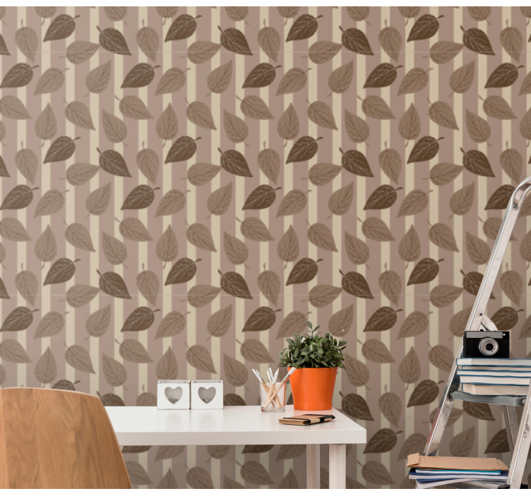 Leaf Motif leaves wallpaper - TenStickers