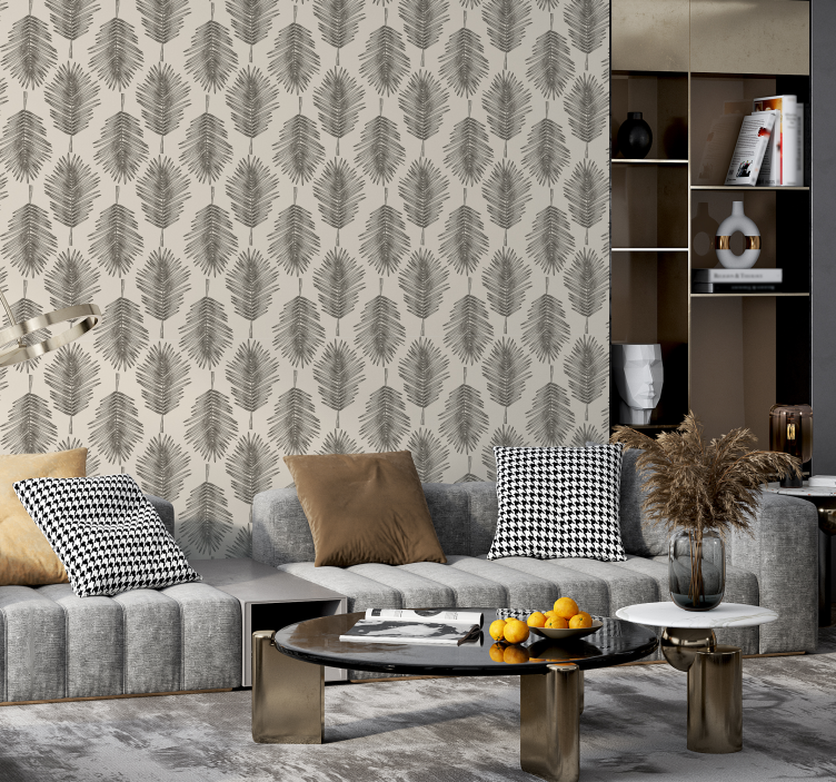 Leaves decor Living room wallpaper - TenStickers