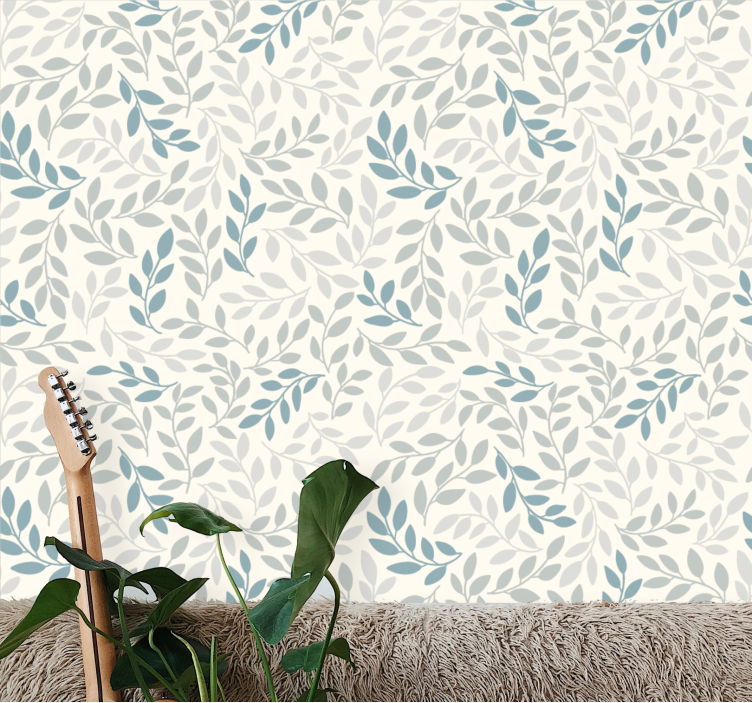 Leaves wallpaper elegant leaf arrangement - TenStickers