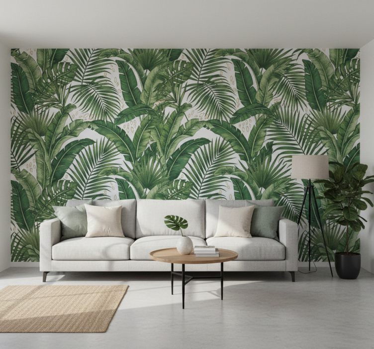 Leaves wallpaper relax palm leaves - TenStickers