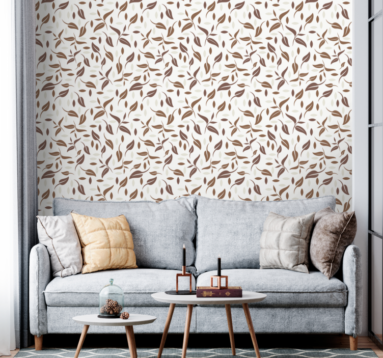 Leaves wallpaper with autumn leaves design - TenStickers