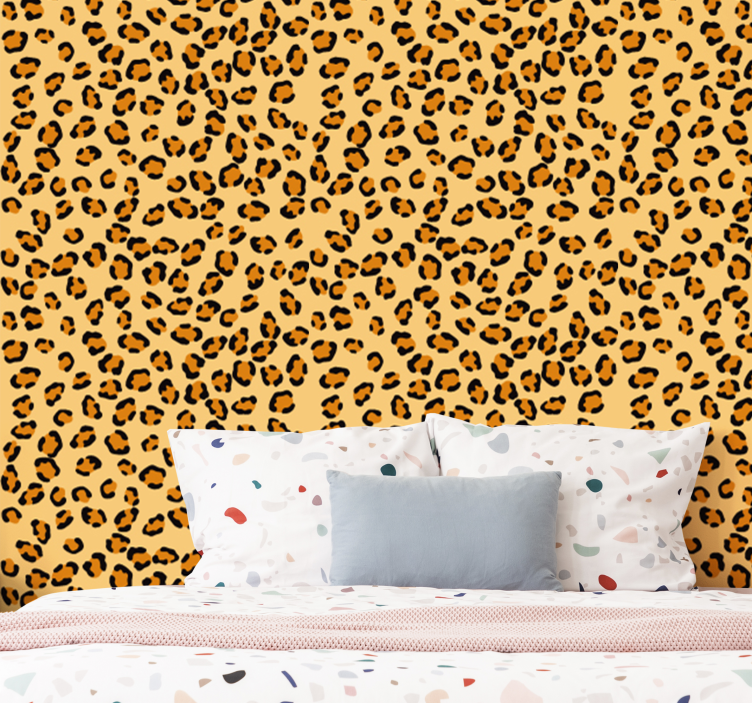 Leopard print wallpaper in stylish animal design - TenStickers