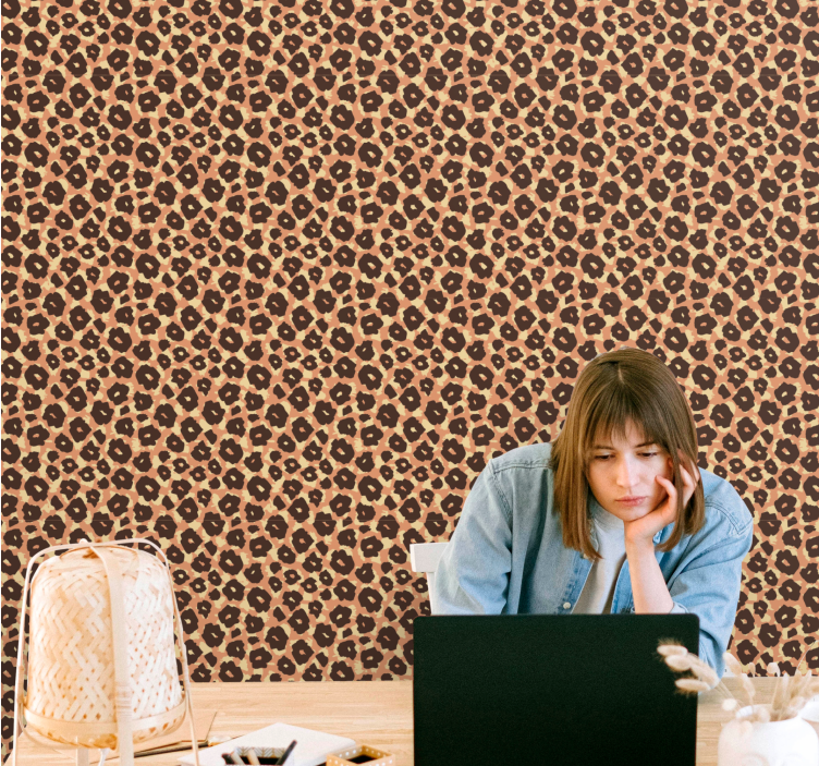 Leopard spotted pattern leopard print wallpaper - TenStickers